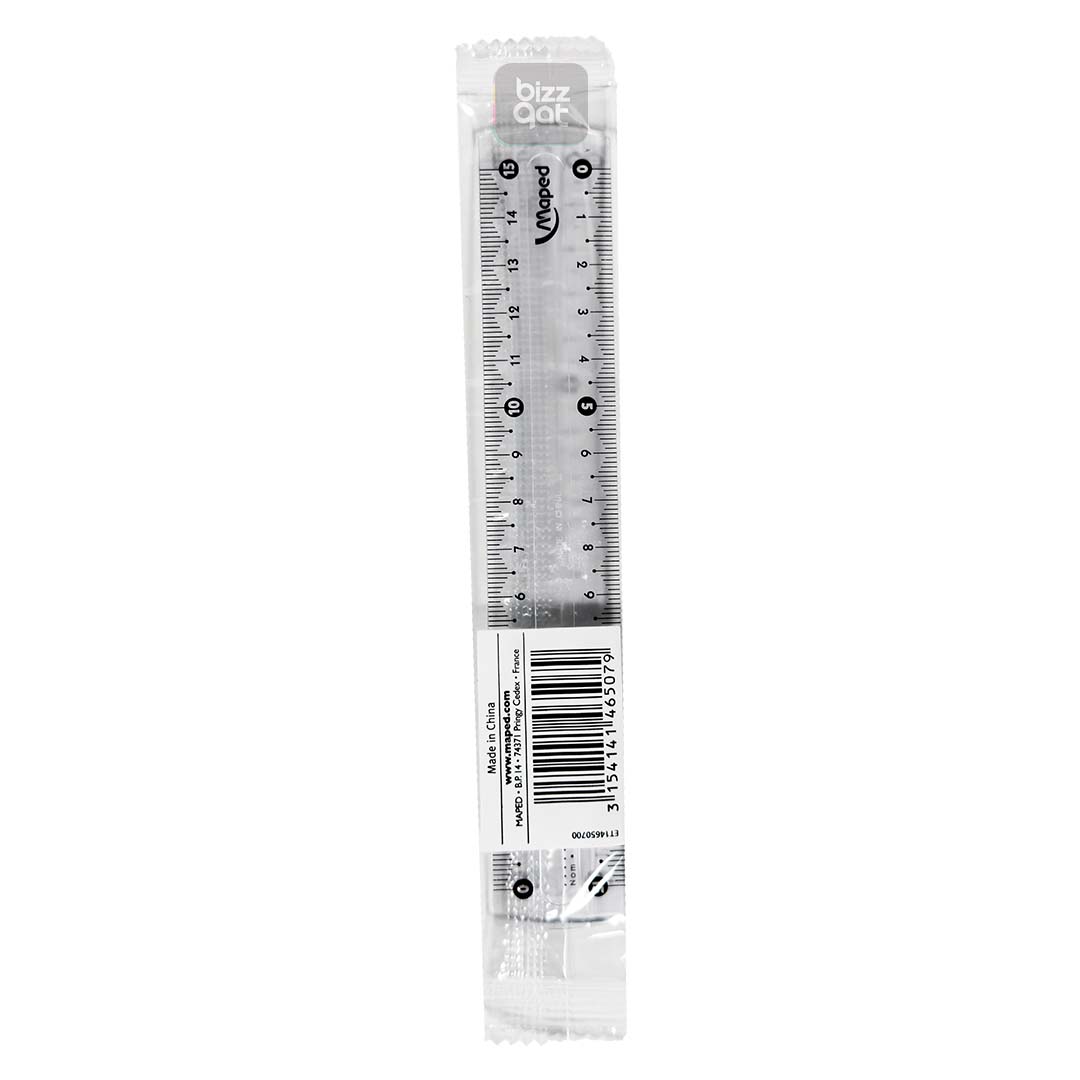 Maped Ruler Study Unbreakable 15cm BX 25pcs are as follows: Length: 15cm (6 inches) Quantity: 25 rulers per box Material: Unbreakable plastic Color: Clear with black markings Accuracy: Graduated in millimeters and centimeters Features: Shatterproof and flexible for safe and durable use Brand: Maped