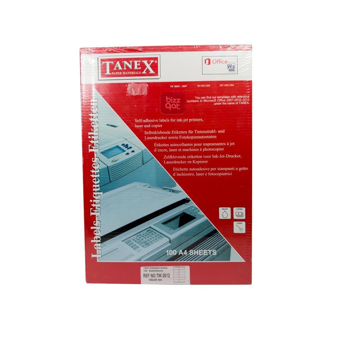 Tanex 12 Labels A4 105X48mm TW2612